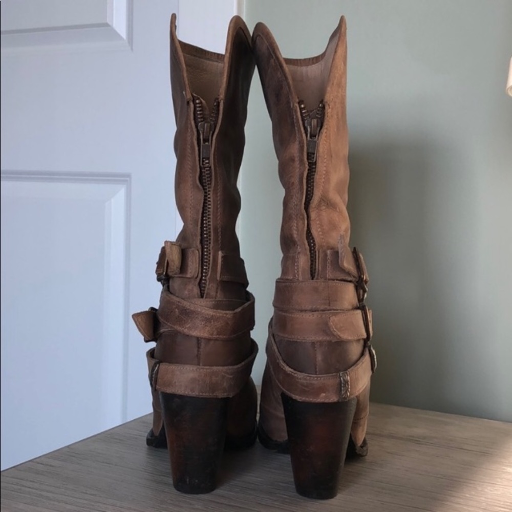 Freebird By Steve Madden Distressed Fall Winter Brown Boots Size 6 - Picture 6 of 7